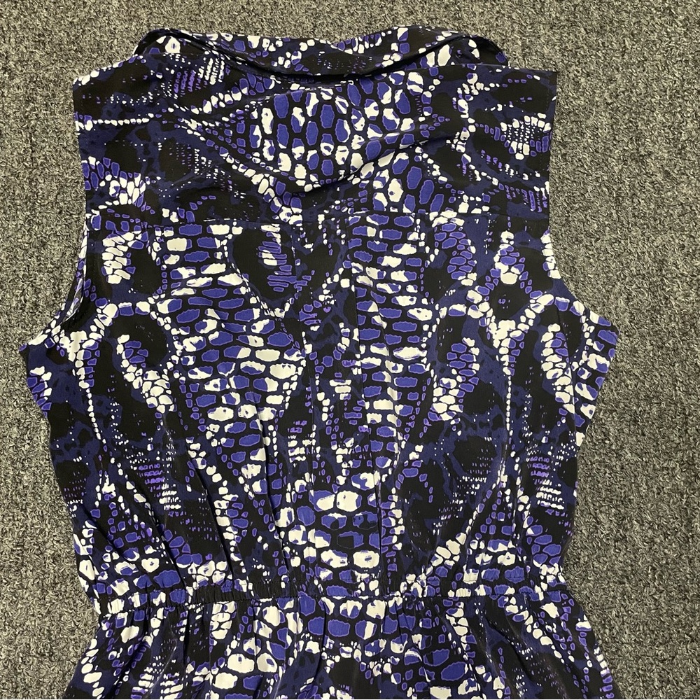 Alfani Purple & Black Sleeveless Button Down Collared Dress Size 12 - Picture 9 of 9